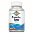 KAL Μαγνήσιο Taurate 400mg Plus Συνένζυμο Βιταμίνη B6, Χηλικό συμπλήρωμα μαγνησίου, Υγιής λειτουργία μυών, Nerve και την υποστήριξη της υγείας της καρδιάς, Χωρίς γλουτένη, Vegan, 60- ημέρα εγγύηση, 45 Serv, 90 δισκία