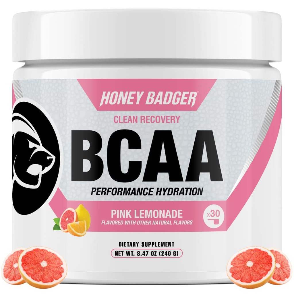 Μέλι ασβός BCAA + EAA Αμινοξέα σε σκόνη, BCAAs + L-Γλουταμίνη, Κέτο, Vegan, Ζάχαρη Δωρεάν για άνδρες και γυναίκες, Ενυδάτωση & μετά την προπόνηση ανάνηψη των μυών μείξη, ροζ λεμονάδα, 30 εξυπηρετούν