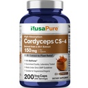 NusaPure Cordyceps 20:1 Extract, 150 mg Ισοδύναμα με 3.000 mg 200 κάψουλες Veggie (Sinensis CS-4, Non-GMO, Vegan) Bioperine