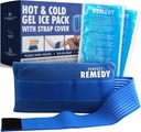 Perfect Remedy 2 Πακέτων Gel παγετώνων για τραυματισμούς με κάλυμμα λουριάς, Ευέλικτο ζεστό κρύο συμπίεσης, Καταπραϋντικό μαλακό παγοκύστη Πακέτα για βοήθεια στις συνθήκες τραυματισμών, Εναλλακτική σε θερμές φιάλες νερού (μπλε, τακτική)