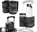 Perologics Luggage Travel Cup Holder Hands Free Drink Caddy for Suitcase Handle. Perfect Airplane Travel Essential Accessory Gift for Spequent Traveler, Flight Patent ή με παιδιά (Dark Gray)