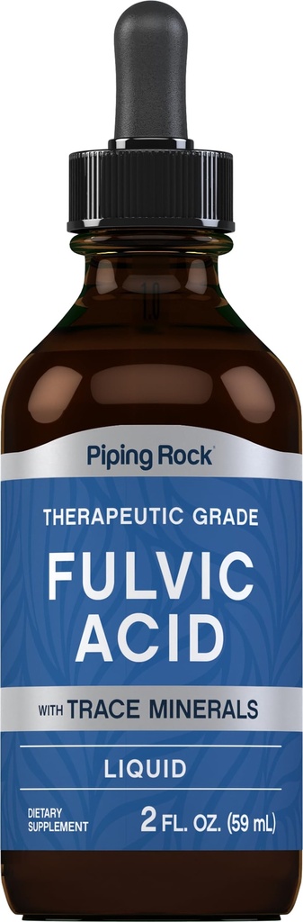 Piping Rock Liquid Fulvic Acid Drops | 2 fl oz | with Trace Minerals | Ionic Supplement | Vegetarian, Non-GMO & Gluten Free