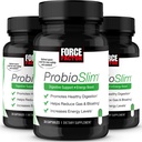 Force Factor ProbioSlim, Probiotic συμπλήρωμα για τις γυναίκες και τους άνδρες με προβιοτικά και εκχύλισμα πράσινου τσαγιού, μείωση αερίου, Bloating, δυσκοιλιότητα, υποστήριξη Digestive υγεία & υγεία κόκκων, 30 Count (Pack of 3)