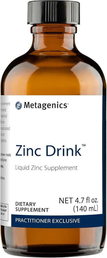 Μεταγονική Zinc Drink - Trace Mineral - Ανοσοποιητικό Σύστημα & Ένζυμα Υποστήριξη* - με Zinc Sulfate - Μη ΓΤΟ, Χωρίς Γλουτένη, Χορτοφαγικά - 4.7 fl oz