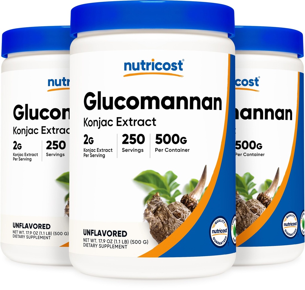 Nutricost Γλυκομαννάνη σκόνη 500G (3 φιάλες)