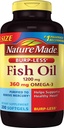 Burp-Less Fish Oil 1200 mg, 200 Softgels, Fish Oil Omega 3 συμπλήρωμα για την υγεία της καρδιάς