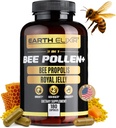 Earth Elixir 3-in-1 Organic Bee Pollen Capsule – Μη ΓΤΟ, Pure Raw Bee Pollen, Royal Jelly, Propolis Extract for Women & Men – Natural Energy, Immune & Vitality Support – 180 Propolis Κάψουλες