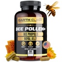 Earth Elixir 3-in-1 Organic Bee Pollen Capsule – Non-GMO, Pure Raw Bee Pollen, Royal Jelly, Propolis Extract for Women & Men – Natural Energy, Immune & Vitality Support – 180 Propolis Capsules