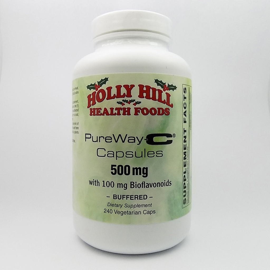Holly Hill Health Foods, PureWay-C 500 MG με 100 MG Bioflavonoids, Buffered, 240 κάψουλες χορτοφάγων (8 μηνιαίες προμήθειες)
