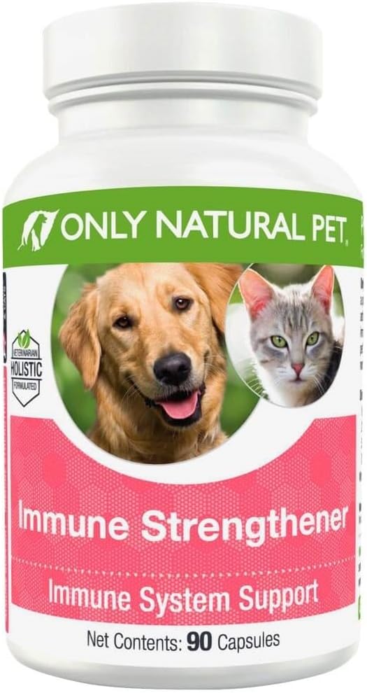 Μόνο Natural Pet ανοσοποιητικό σύστημα συμπλήρωμα ενίσχυσης για σκύλους - Ενίσχυση Υγιή Κυτταρική, Πειθαρχική, & ηπατική λειτουργία - Πολυβιταμίνη Beta-Glucan & Αντιοξειδωτικό - 90 κάψουλες