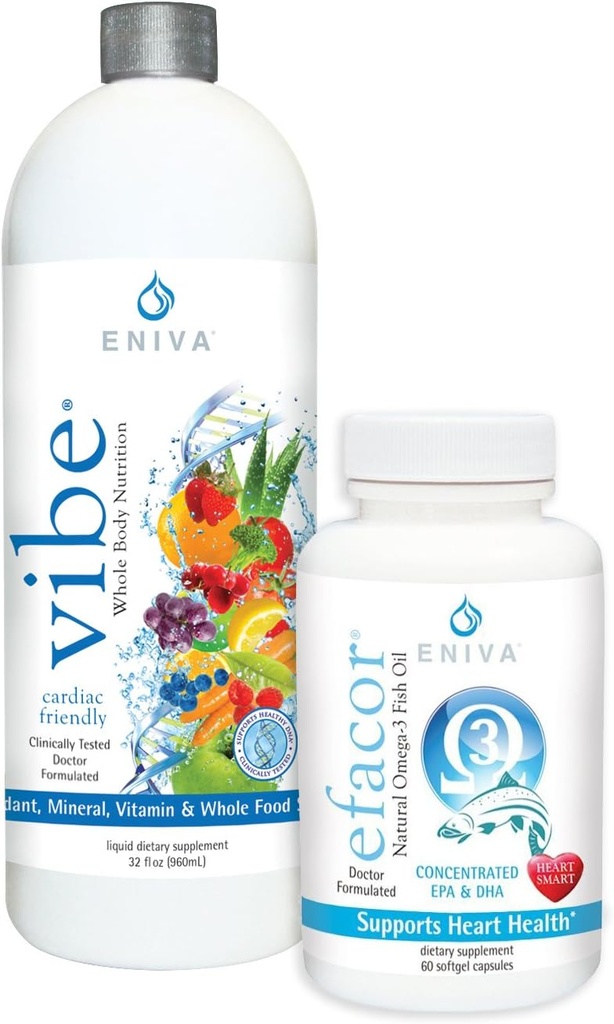 Eniva Vibe Φρούτα & Veggie Full Spectrum Καθημερινή Liquid Multi Vitamin Minerals και Omega 3s Combo Pack