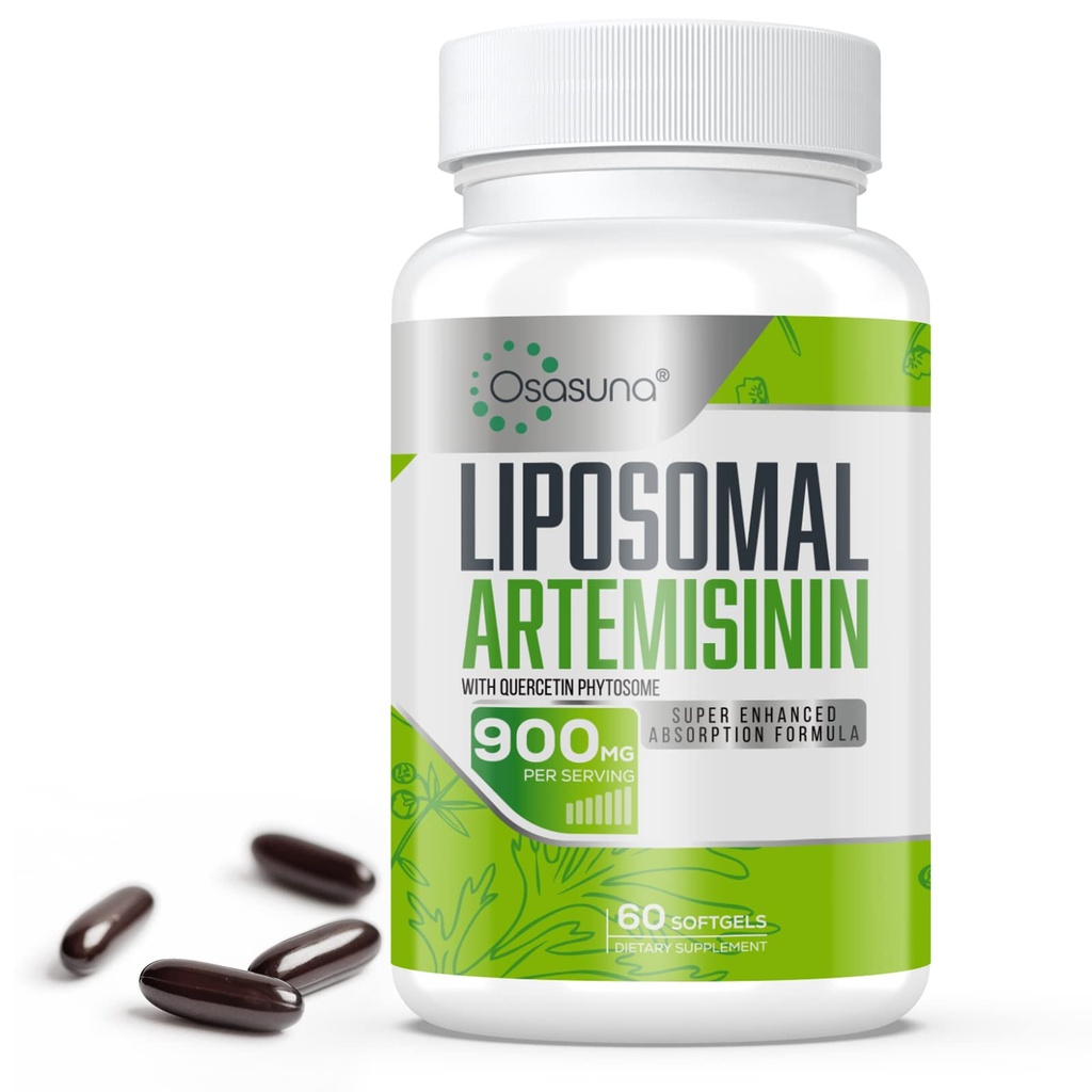 900 mg Liposomal Artemisinin για μέγιστη απορρόφηση, εκχύλισμα γλυκού Wormwood (Artemisia Annua) με φυτοσώματα Quercetin 200 mg, 60 Softgels - 2 μήνες προσφοράς