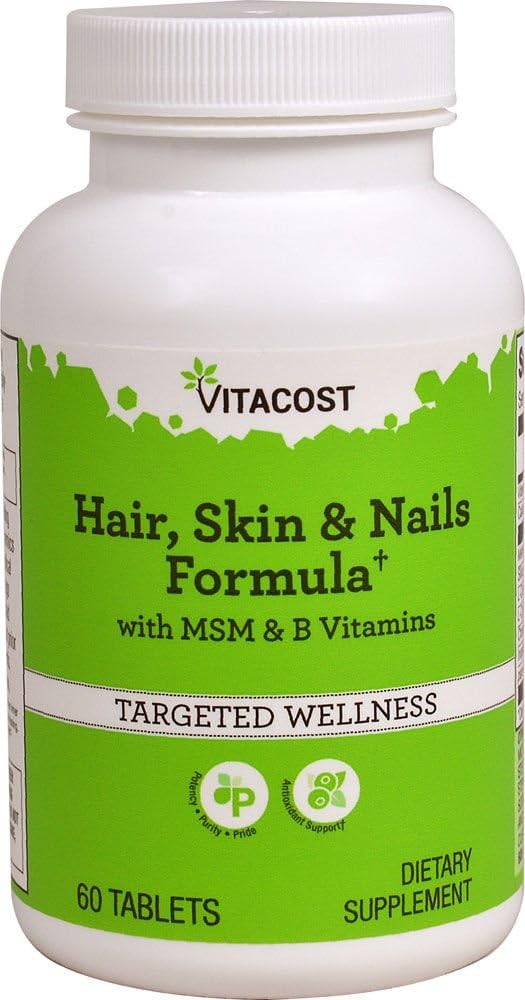 Vitacost Hair, Skin & Nails Formula με MSM και Βιταμίνες Β - 60 δισκία