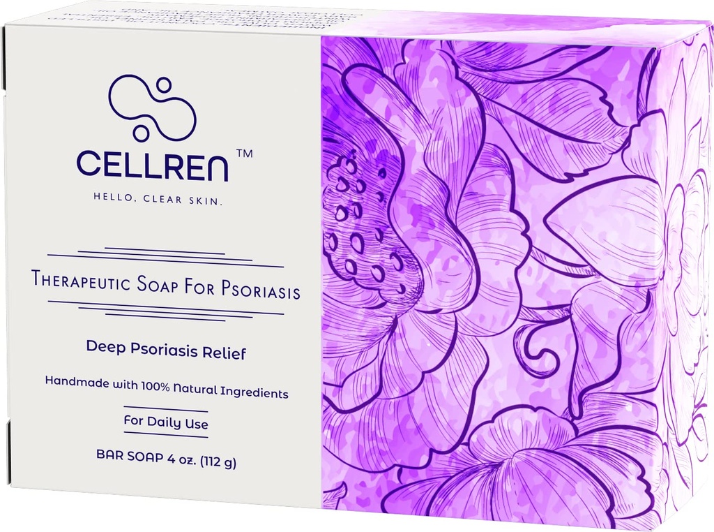 CellRen Psoriasis Soap Bar. Φυσική ανακούφιση για Ψωρίαση. Extra Skin-Calming Formula. 4 ουγκιά