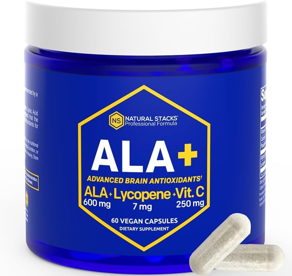ΦΥΣΙΚΑ STACKS Alpha Lipoic Acid 600mg w/Lycopene and Vitamin C - Συμπλήρωμα για Ανοσία & Κυτταρική λειτουργία - Συμπλήρωμα για την Εγκεφαλική Υγεία
