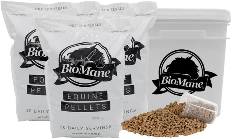 BioMane Equine Pellets- 90 Day Supply (Hair Nutrition Supplement for Horses)