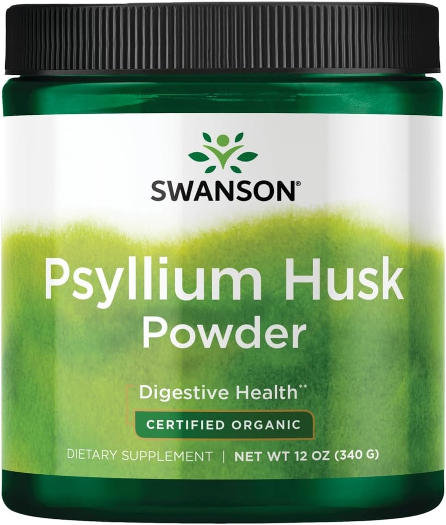 Swanson Πιστοποιημένο οργανικό Psyllium Husk σκόνη 12 ουγγιά (340 g) Pwdr
