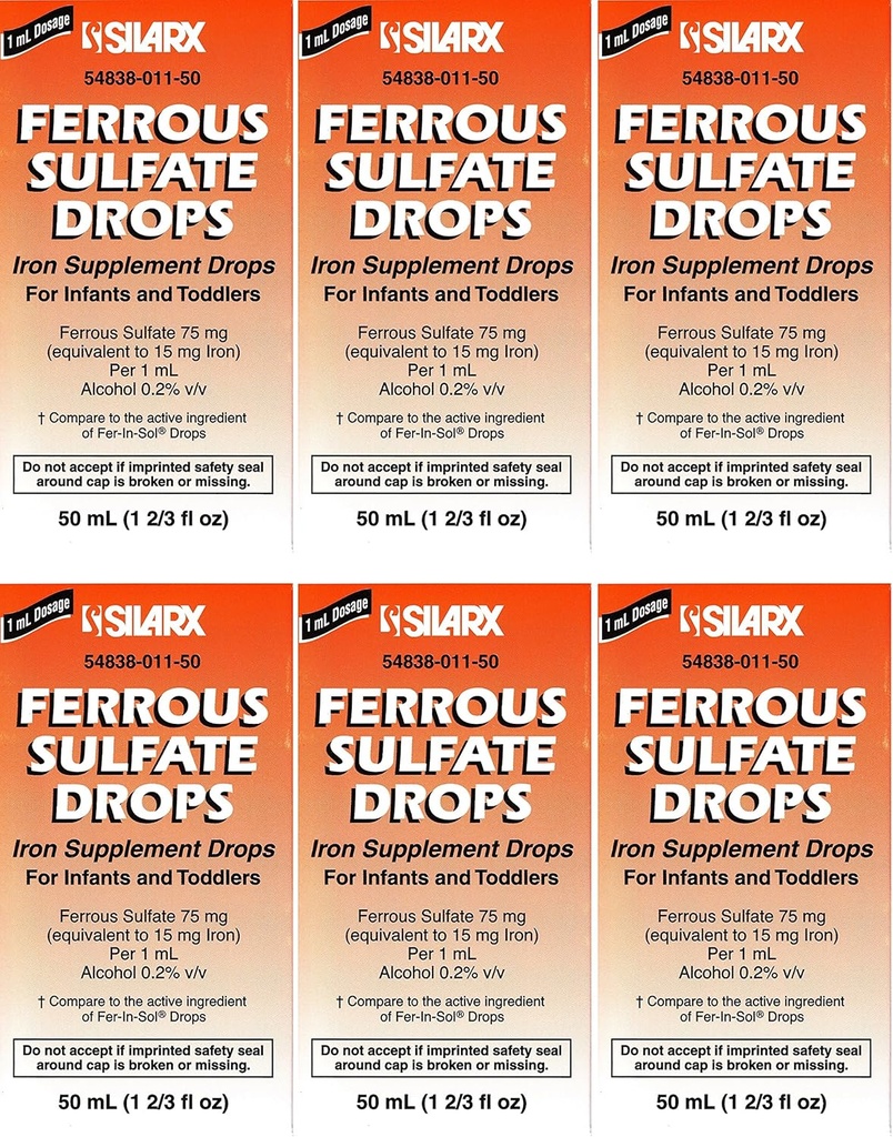 Σιδήρου σταγονίδια Σιδήρου συμπλήρωμα μέντας Γεύση Γενόσημο για Enfamil Fer-In-Sol Σιδήρου σταγόνες για βρέφη, Toddlers & Παιδιά μέτρησης Σταγονόμετρο Περιλαμβάνονται 50 ml ανά συσκευασία φιάλης των 6