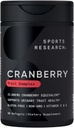 Sports Research Cranberry Fruit Complex Supplement - Softgels for Urinary Tract Health Support - Ισούται με 25.000mg Cranberries, Made with Pacran & Vitamins C & E - Non-GMO & Gluten Free - 90 Count