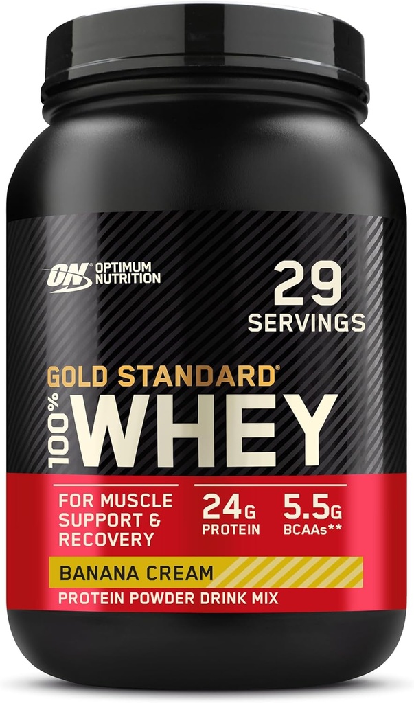 Optimum Nutrition Gold Πρότυπο 100% Whey Protein Powder, Banana Cream, 2 Λίρες (Packaging May Vary)