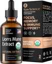 Organic Lions Mane Supplement Extract - Liquid Nootropics Brain Support Supplement - Lion Mane for Enhanced Mental Focus & Clarity - Lion's Mane Liquid - Nootropic Mushroom Supplement - Vegan, 2 fl oz