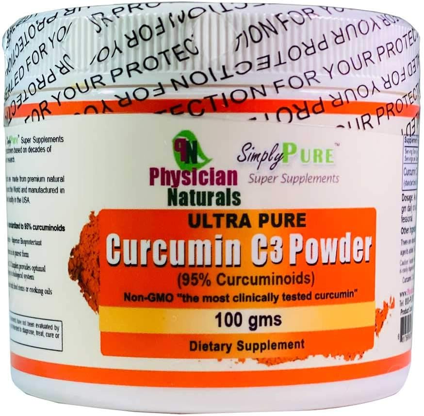 Ultra Pure Curcumin C3 Complex Powder 100% Pure Curcumin Turmeric Extract 100 GMS 11X Κοινή Υποστήριξη Απορρόφησης και Ανοσολογική Υγεία