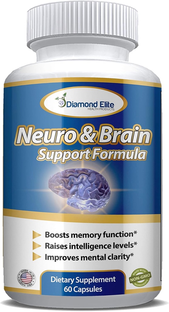 Neuro & Brain Care, Extra Strength Brain Supplement for Memory, Focus, & Clarity - Ενισχύει τη λειτουργία μνήμης, τα επίπεδα νοημοσύνης & Focus, Premium Brain Health Supplement for Men & Women, 60 Κάψουλες