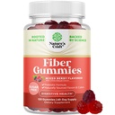 Fiber Gummies for Adults - Chicory Root Supplement with Prebiotic Support for Gut & Digestive Health - Soluble Digestion Caps for Stomach Regulation & Immune Aid - Sugar Free & Vegan - 120 Count
