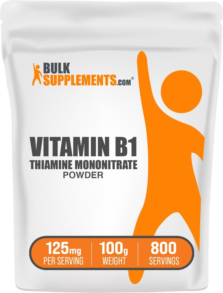 BulkSupplies.com Thiamine Mononitrate Powder - Vitamin B1 Powder, Thiamine B1 Supplement - B1 Βιταμίνες, Χωρίς Γλουτένη, 125mg ανά Σερβίρισμα, 100g (3, 5 oz) (πακέτο του 1)
