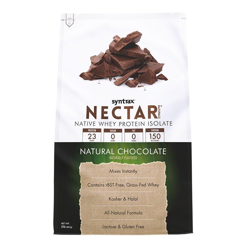 Syntrax Nectar Naturals, Όλα τα φυσικά Whey Protein Isolate, Smooth & Creamy, Φυσική σοκολάτα, 2 lbs.