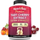 Nutrivein Premium Tart Cherry Κάψουλες 3000mg: Ultra Strength Tart Cherry Extract συμπλήρωμα για μετά-αθλητική ανάκτηση, Detox, ανάπαυση, & κινητικότητα