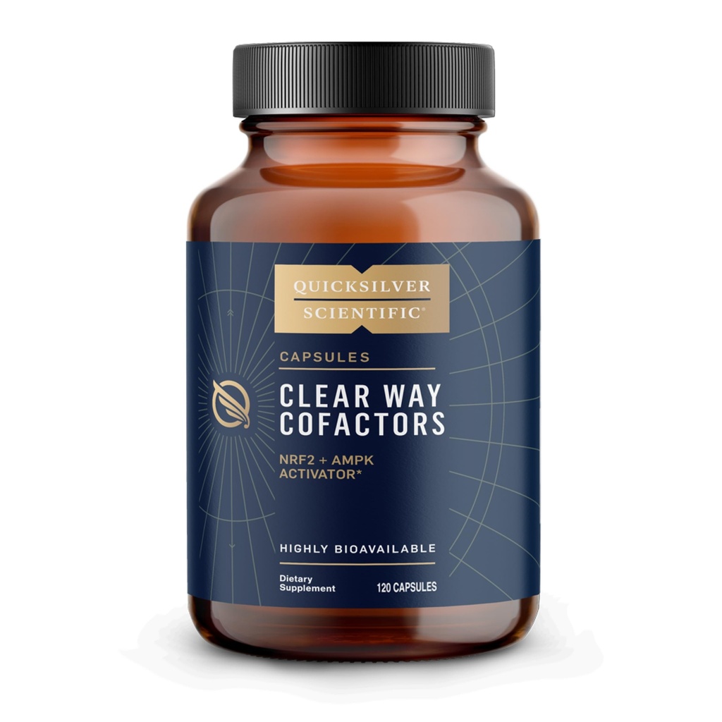 Quicksilver Scientific Clear Way Coparactors - Αποτοξίνωση σώματος Υποστήριξη με βιταμίνη Β1, εκχύλισμα δαντελόνης, Ένζυμο Quercetin & Nattokinase - Antioxidant Cleanse to Support Gut Health (120 Κάψουλες)