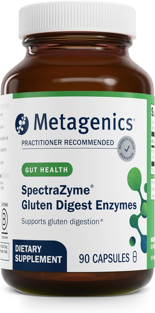 Μεταγονική SpectraZyme Gluten Digest Ένζυμα - Digestive Ένζυμο - Βοήθεια Digest Σίτος, Κριθάρι & Σίκαλη Σπόροι* - Συμπληρώματα για την υγεία των ορνίθων* - Μη ΓΤΟ, Χωρίς γλουτένη & Χορτοφαγικά