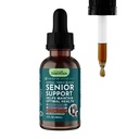 Animal Essentials Senior Support for Dogs & Cats Supplement - Γαϊδουράγκαθο γάλακτος, για Γάτες & Σκύλους, Υποστήριξη νεφρών κατοικίδιων ζώων, συμπλήρωμα βοτάνων - 2 fl Oz