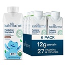 KATE FARMS Βιολογική Παιδιατρική 1.2 Υψηλή Σοκολάτα Θερμίδων Διατροφής, 12g Πρωτεΐνη, 27 Βιταμίνες και Ορυκτά, Αντικατάσταση γεύματος, 8,45 oz (6 συσκευασία)