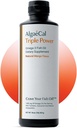 ALGAECAL Triple Power 1200mg EPA & DHA 3 Fish Oil συμπλήρωμα, Υποστήριξη Εγκεφάλου, Καρδιάς, Δέρμα & Οστά, Υγρή γεύση mango γαλακτωμάτων, Burp-Less, Χωρίς ζάχαρη, Κατασκευασμένο στις ΗΠΑ