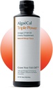 ALGAECAL Triple Power 1200mg EPA & DHA 3 Fish Oil συμπλήρωμα, Υποστήριξη Εγκεφάλου, Καρδιάς, Δέρμα & Οστά, Υγρή γεύση mango γαλακτωμάτων, Burp-Less, Χωρίς ζάχαρη, Κατασκευασμένο στις ΗΠΑ