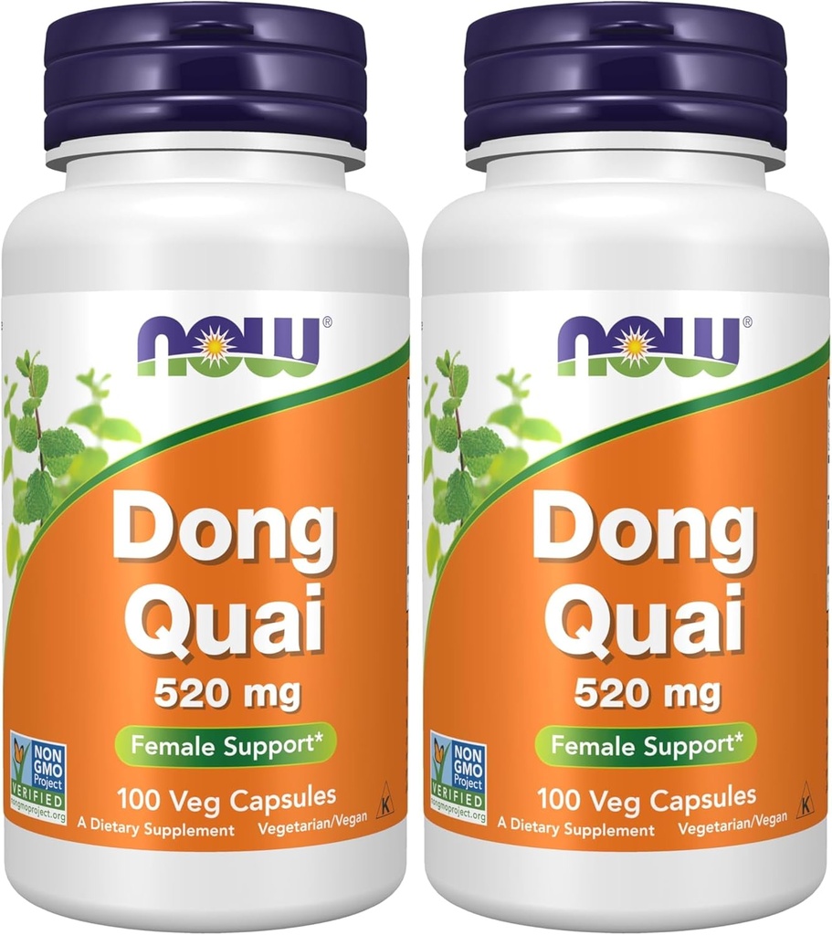 NOW Συμπληρώματα, Dong Quai (Angelica sinensis) 520 mg, Γυναικεία Υποστήριξη *, 100 κάψουλες Veg (πακέτο του 2)