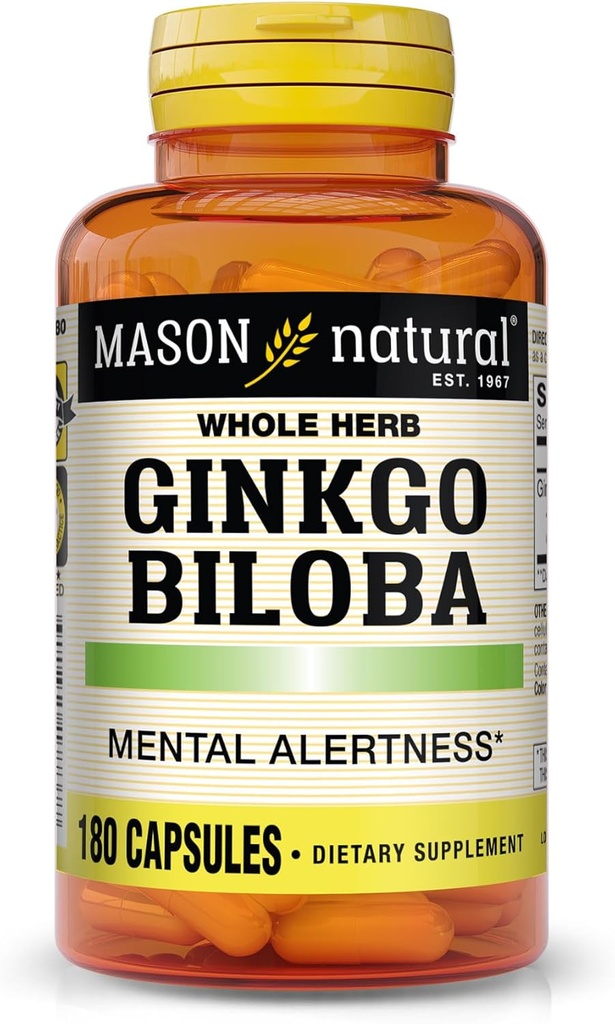 Mason Βιταμίνες Ginkgo Biloba Κάψουλες, 180 κόμης