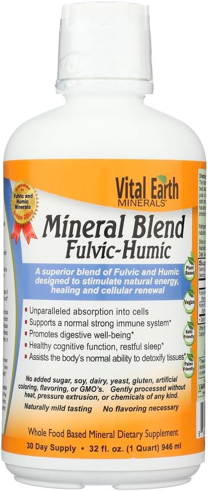 Vital Earth Minerals Fulvic Humic Blend 32 oz ( 8 Pack)