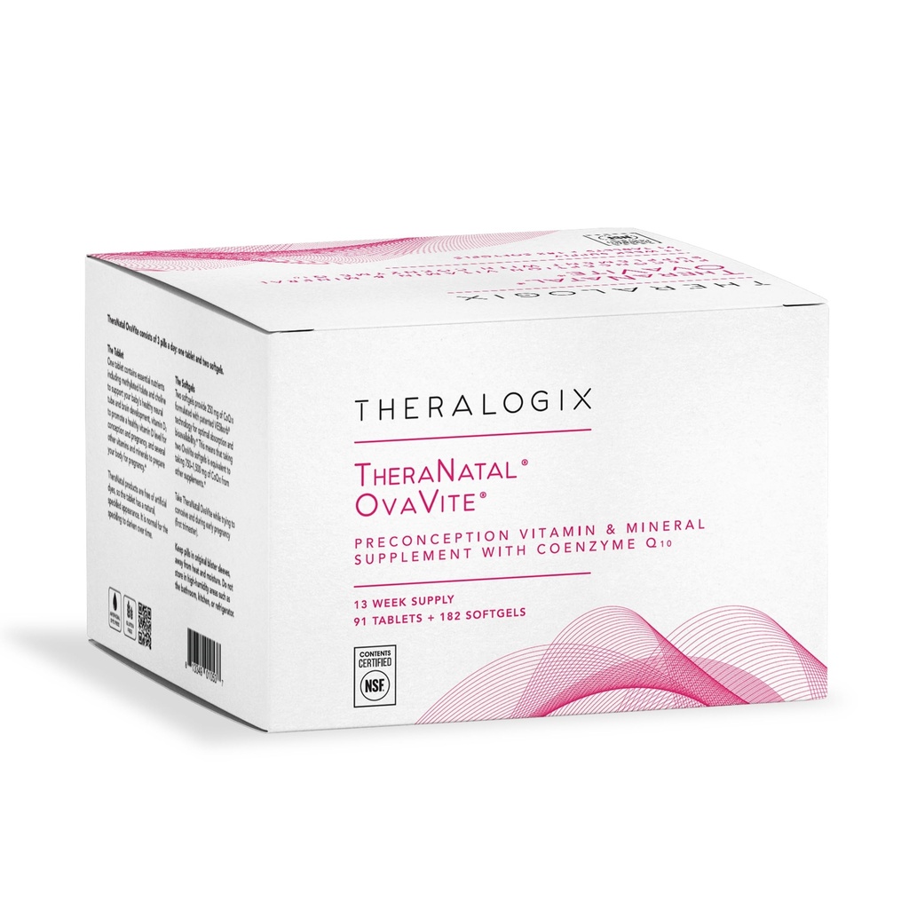 Theralogix TheraNatal OvaVite Preconception Vitamins - 13-Week Supply - Προγεννητικές Βιταμίνες & Συμπληρώματα Γονιμότητας για γυναίκες με CoQ10* - NSF Certified - 91 Tabs, 182 Softgels (91 Servings)