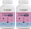 Αρχή Zen Marine Collagen Peptides σκόνη με OptiMSM® συμπλήρωμα. Κλινικά τεστ για την υποστήριξη του δέρματος. Αγριόψαρα, μη ΓΤΟ. 420 κάψουλες.