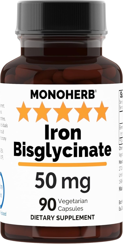 Διγλυκινικός σίδηρος 50 mg - 90 Κάψουλες Veg - 50 mg στοιχειώδους σιδήρου ανά κάψουλα