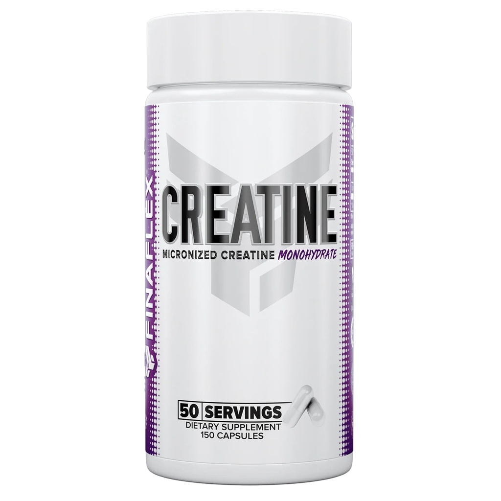 FINAFLEX Pure Creatine - 150 κάψουλες - Προάγει τη μυϊκή δύναμη, το μέγεθος και την απόδοση - 100% καθαρή, μικρονισμένη κρεατίνη μονοένυδρη - NSF Certified - 50 εξυπηρετούν