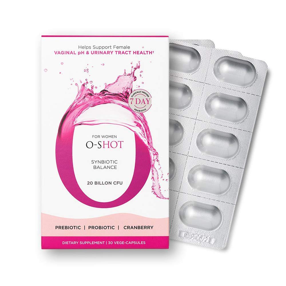 O-Shot (r Vegan Vaginal Probiotic + Prebiotic για γυναίκες, Cranberry Extract, Chicory Root, Κολπικό pH, Urinary Tract, Digestion, Bloating, Μη Γαλακτοκομικά, Μη ΓΤΟ, Χωρίς γλουτένη, 30 Vege-Capsules