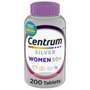Centrum Silver Γυναικεία Πολυβιταμίνη για γυναίκες 50 Plus, Πολυβιταμίνη/Πολυμινικό Συμπλήρωμα με Βιταμίνη D3, Β Βιταμίνες, Μη-ΓΤΟ Συστατικά, Υποστηρίζει τη μνήμη και τη Γνωστοποίηση σε ηλικιωμένους ενήλικες - 200 Ct