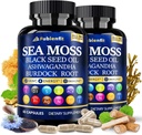 (2 Pack) Organic Sea Moss Capsules - Contain seamoss Black Seed Oil ashwagandha Burdock Root Ginger & Essential Vitamins - Superfood for Immune Boost, Digestive Health, and Overall Wellness