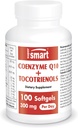 Supersmart - Coenzyme Q10 + Tocotrienols 300mg per Day (Patented & Bioavailable) - CoQ10 Supplement with Tocotrienols - Palm Oil Extract | Non-GMO & Gluten Free - 100 Softgels