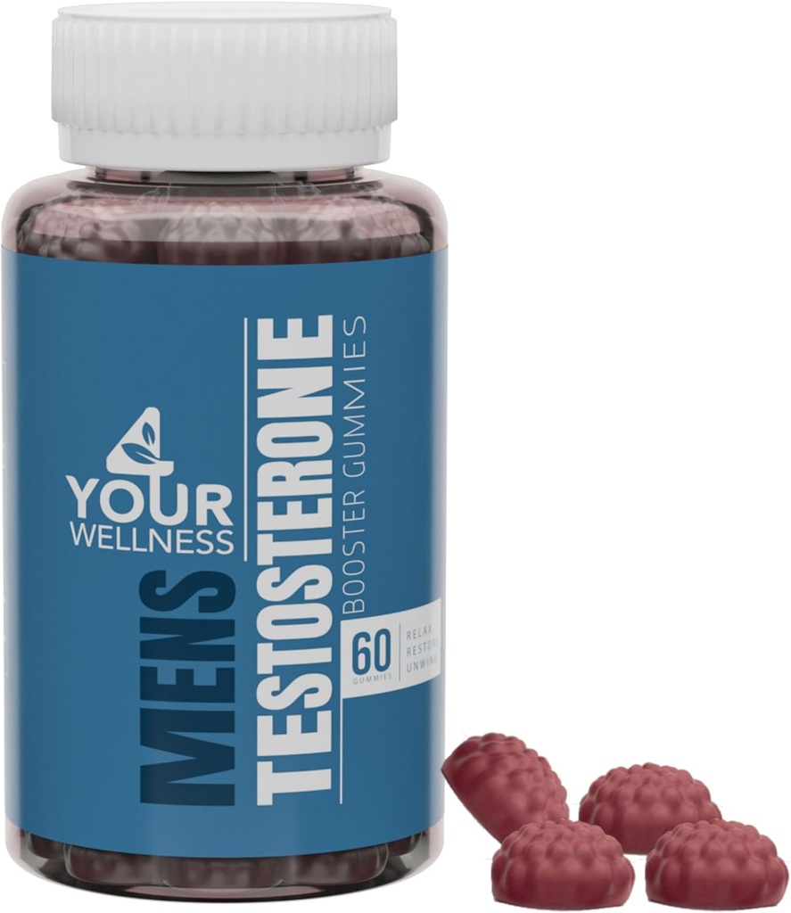 Testosterone Booster Gummies συμπλήρωμα για τους άνδρες, ενίσχυση της μυϊκής ανάπτυξης, Stamina και την απόδοση με Tongkat Ali, Horny Goat Weed, Tribulus Terrestris, Fenugreek, & Maca (60 κόμης (πακέτο του 1))