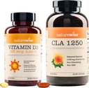 NatureWise Βιταμίνη D3 5000iu (125 mcg) 1 έτος προσφοράς CLA 1250 Φυσική Ενίσχυση Άσκησης